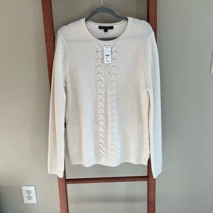 NWT Brooks Brothers 100% Cashmere Ivory Sweater XL